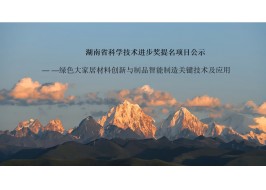 湖南省科學技術進步獎提名項目公示內容
